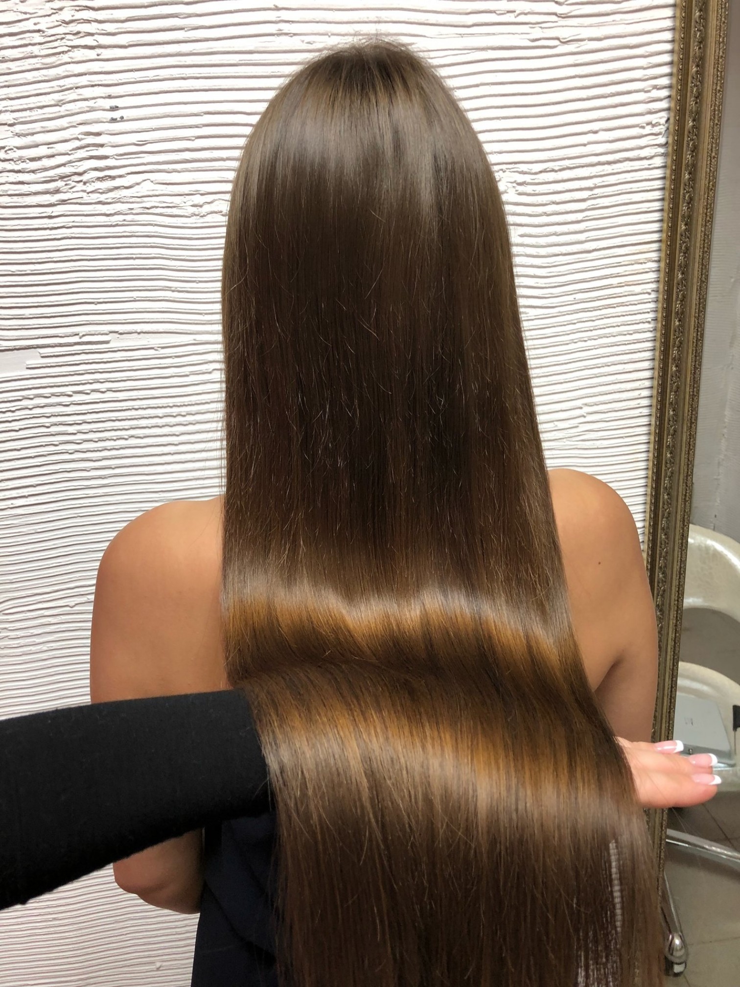Нарощенные волосы волнистые до и после фото